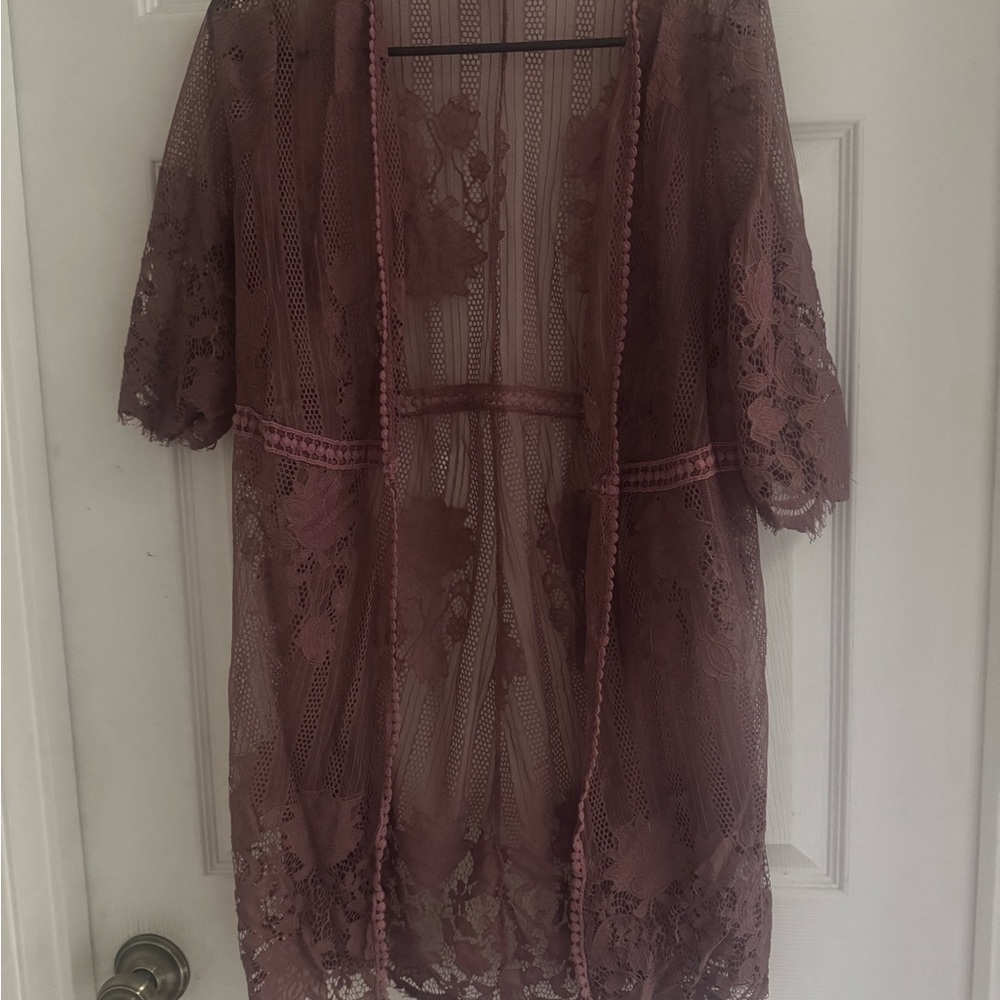 No Boundaries Pink Lace Robe